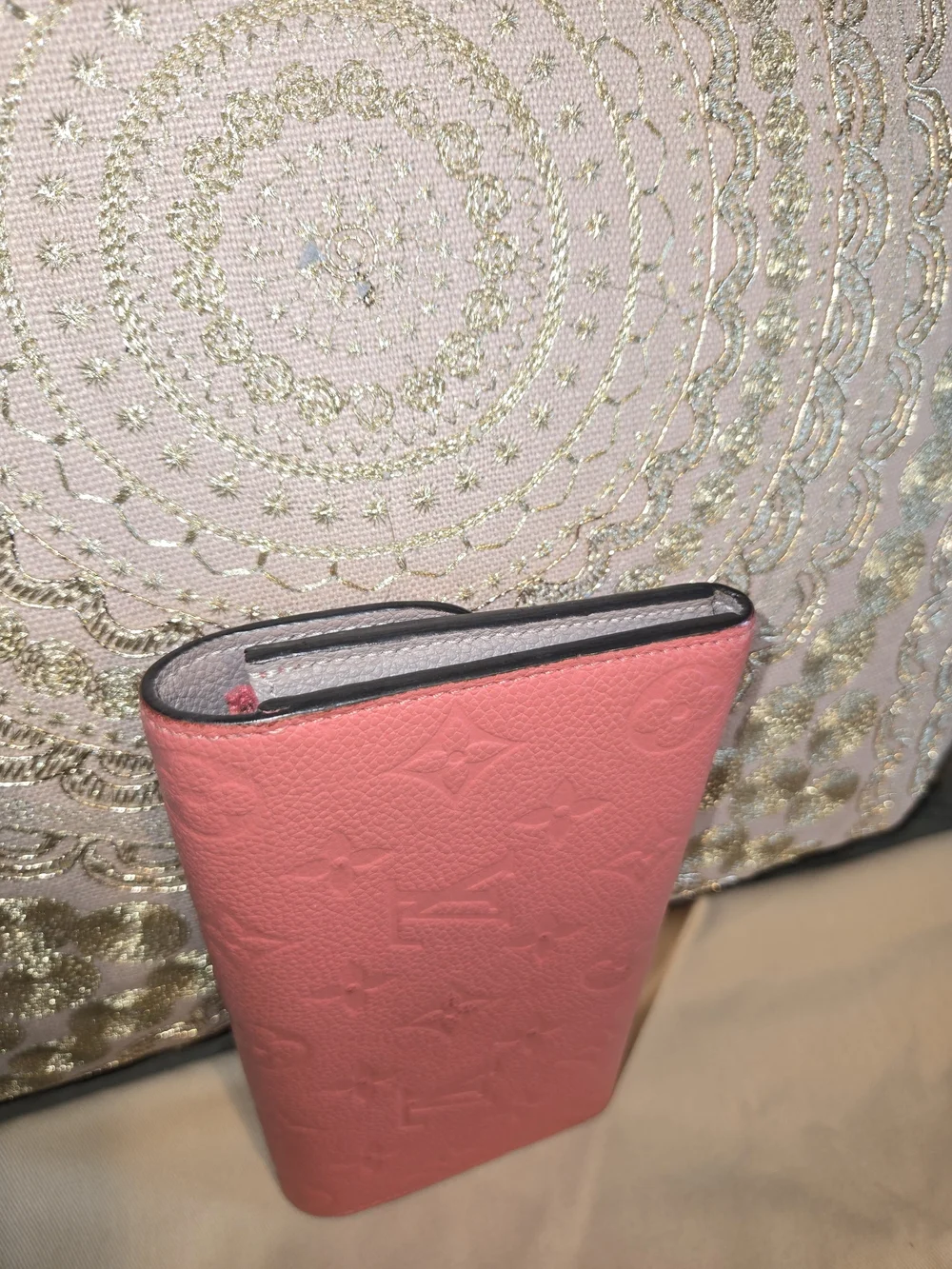 Louis Vuitton Pink Monogram Embossed Continental Wallet